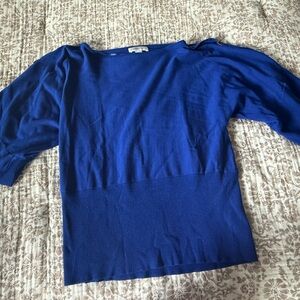 Passport Off-the-Shoulder Royal Blue Sweater